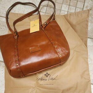 Patricia Nash Heritage Collection Trivento Tan Leather Large Handbag NWT